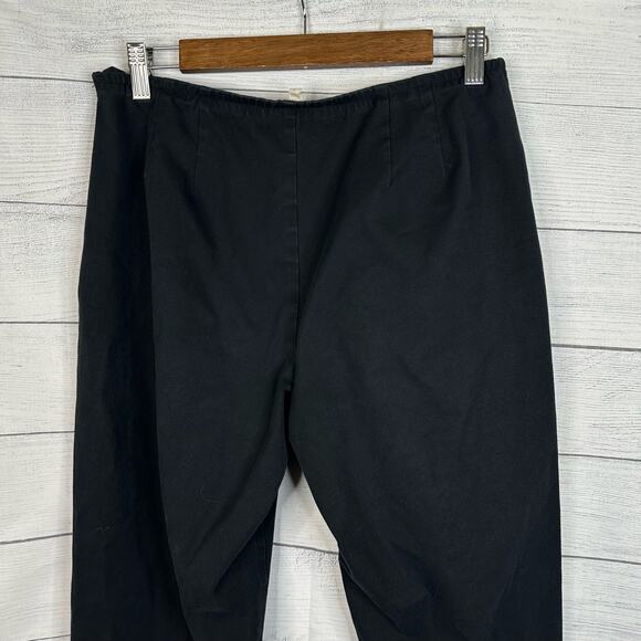Eileen Fisher Womens size Medium Cropped Pants Side Zip Elastic Waist Black - Picture 5 of 8